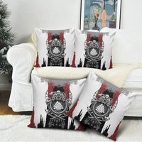 Viking Berserker Bear Valknut Vegvisir Pillow Cover Nordic Runic Warrior Engraving Style