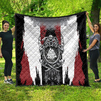 Viking Berserker Bear Valknut Vegvisir Quilt Nordic Runic Warrior Engraving Style