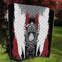 Viking Berserker Bear Valknut Vegvisir Quilt Nordic Runic Warrior Engraving Style