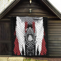 Viking Berserker Bear Valknut Vegvisir Quilt Nordic Runic Warrior Engraving Style