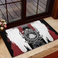 Viking Berserker Bear Valknut Vegvisir Rubber Doormat Nordic Runic Warrior Engraving Style