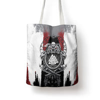 Viking Berserker Bear Valknut Vegvisir Tote Bag Nordic Runic Warrior Engraving Style