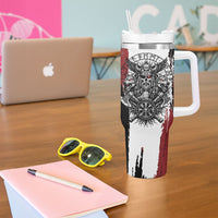 Viking Berserker Bear Valknut Vegvisir Tumbler With Handle Nordic Runic Warrior Engraving Style