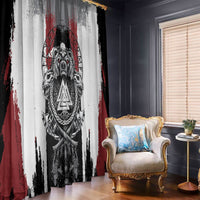 Viking Berserker Bear Valknut Vegvisir Window Curtain Nordic Runic Warrior Engraving Style