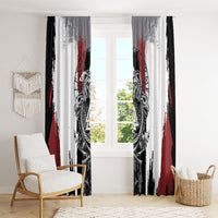 Viking Berserker Bear Valknut Vegvisir Window Curtain Nordic Runic Warrior Engraving Style
