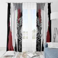 Viking Berserker Bear Valknut Vegvisir Window Curtain Nordic Runic Warrior Engraving Style