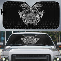 Viking Vegvisir Serpent Rune Cross Auto Sun Shade Nordic Knotwork Runic Engraving Style