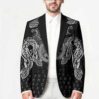 Viking Vegvisir Serpent Rune Cross Blazer Nordic Knotwork Runic Engraving Style