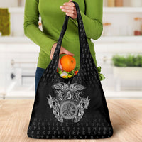 Viking Vegvisir Serpent Rune Cross Grocery Bag Nordic Knotwork Runic Engraving Style
