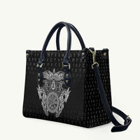 Viking Vegvisir Serpent Rune Cross Leather Bag Nordic Knotwork Runic Engraving Style