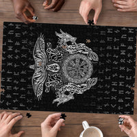 Viking Vegvisir Serpent Rune Cross Puzzle Nordic Knotwork Runic Engraving Style
