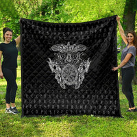 Viking Vegvisir Serpent Rune Cross Quilt Nordic Knotwork Runic Engraving Style