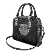 Viking Vegvisir Serpent Rune Cross Shoulder Handbag Nordic Knotwork Runic Engraving Style