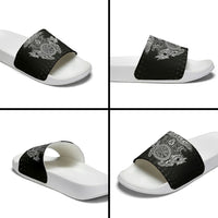 Viking Vegvisir Serpent Rune Cross Slide Sandals Nordic Knotwork Runic Engraving Style