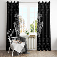 Viking Vegvisir Serpent Rune Cross Window Curtain Nordic Knotwork Runic Engraving Style