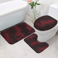 Viking Dragon Longship Helm of Awe Bathroom Set Nordic Mythology Tribal Engraving Style