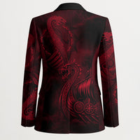 Viking Dragon Longship Helm of Awe Blazer Nordic Mythology Tribal Engraving Style
