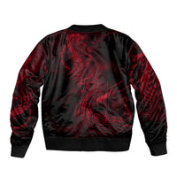Viking Dragon Longship Helm of Awe Bomber Jacket Nordic Mythology Tribal Engraving Style