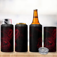 Viking Dragon Longship Helm of Awe 4 in 1 Can Cooler Tumbler Nordic Mythology Tribal Engraving Style