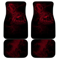 Viking Dragon Longship Helm of Awe Car Mats Nordic Mythology Tribal Engraving Style