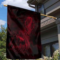 Viking Dragon Longship Helm of Awe Garden Flag Nordic Mythology Tribal Engraving Style