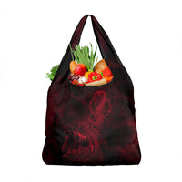 Viking Dragon Longship Helm of Awe Grocery Bag Nordic Mythology Tribal Engraving Style
