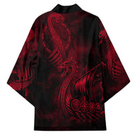 Viking Dragon Longship Helm of Awe Kimono Nordic Mythology Tribal Engraving Style