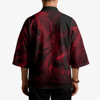 Viking Dragon Longship Helm of Awe Kimono Nordic Mythology Tribal Engraving Style