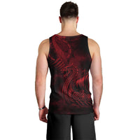 Viking Dragon Longship Helm of Awe Men Tank Top Nordic Mythology Tribal Engraving Style