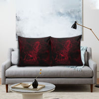 Viking Dragon Longship Helm of Awe Pillow Cover Nordic Mythology Tribal Engraving Style