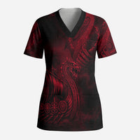 Viking Dragon Longship Helm of Awe Scrub Top Nordic Mythology Tribal Engraving Style