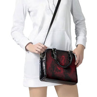 Viking Dragon Longship Helm of Awe Shoulder Handbag Nordic Mythology Tribal Engraving Style