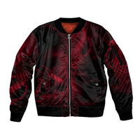Viking Dragon Longship Helm of Awe Sleeve Zip Bomber Jacket Nordic Mythology Tribal Engraving Style