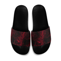 Viking Dragon Longship Helm of Awe Slide Sandals Nordic Mythology Tribal Engraving Style