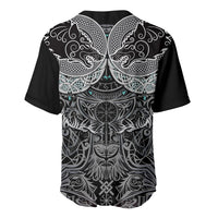 Viking Odin Ravens Wolves Vegvisir Baseball Jersey Nordic Knotwork Mythology Engraving Style