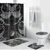 Viking Odin Ravens Wolves Vegvisir Bathroom Set Nordic Knotwork Mythology Engraving Style