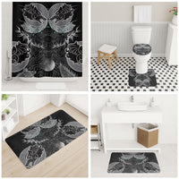 Viking Odin Ravens Wolves Vegvisir Bathroom Set Nordic Knotwork Mythology Engraving Style