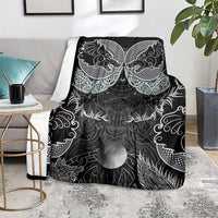 Viking Odin Ravens Wolves Vegvisir Blanket Nordic Knotwork Mythology Engraving Style
