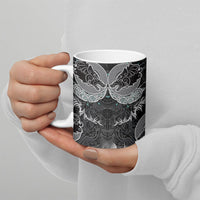 Viking Odin Ravens Wolves Vegvisir Ceramic Mug Nordic Knotwork Mythology Engraving Style