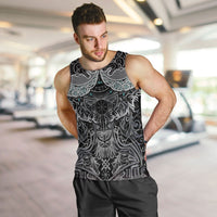 Viking Odin Ravens Wolves Vegvisir Men Tank Top Nordic Knotwork Mythology Engraving Style