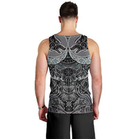 Viking Odin Ravens Wolves Vegvisir Men Tank Top Nordic Knotwork Mythology Engraving Style