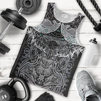 Viking Odin Ravens Wolves Vegvisir Men Tank Top Nordic Knotwork Mythology Engraving Style