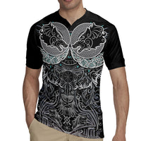 Viking Odin Ravens Wolves Vegvisir Rugby Jersey Nordic Knotwork Mythology Engraving Style