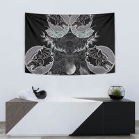 Viking Odin Ravens Wolves Vegvisir Tapestry Nordic Knotwork Mythology Engraving Style