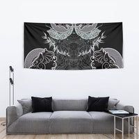 Viking Odin Ravens Wolves Vegvisir Tapestry Nordic Knotwork Mythology Engraving Style
