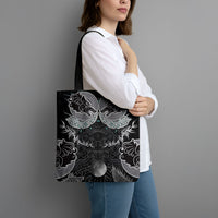 Viking Odin Ravens Wolves Vegvisir Tote Bag Nordic Knotwork Mythology Engraving Style