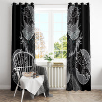 Viking Odin Ravens Wolves Vegvisir Window Curtain Nordic Knotwork Mythology Engraving Style