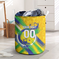 Personalized Brazil Soccer Football Jaguar Laundry Basket Christ The Redeeme - Soccer Mascot With Carnival Vibes
