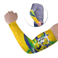 Personalized Brazil Soccer Football Jaguar Arm Sleeves Christ The Redeeme - Soccer Mascot With Carnival Vibes