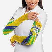 Personalized Brazil Soccer Football Jaguar Arm Sleeves Christ The Redeeme - Soccer Mascot With Carnival Vibes